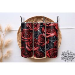 leather red rose flowers tumbler 20 oz wrap png, tumbler wraps, tumbler png, skinny clipart