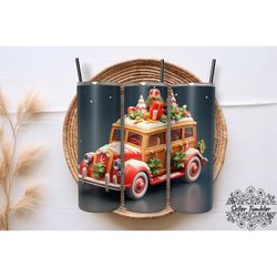 christmas car tumbler 20 oz wrap png, tumbler wraps, tumbler png, skinny clipart