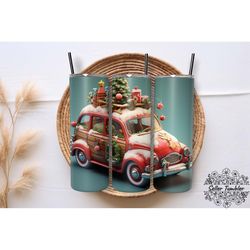 christmas car tumbler 20 oz wrap png, tumbler wraps, tumbler png, skinny clipart