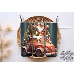 christmas car tumbler 20 oz wrap png, tumbler wraps, tumbler png, skinny clipart