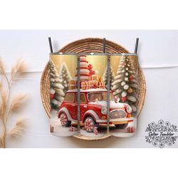 christmas car tumbler 20 oz wrap png, tumbler wraps, tumbler png, skinny clipart