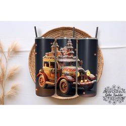 christmas car tumbler 20 oz wrap png, tumbler wraps, tumbler png, skinny clipart