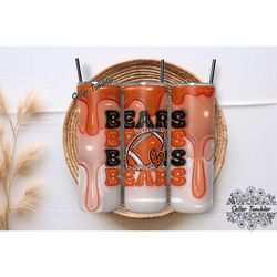 bears 3d inflated football team tumbler 20 oz wrap, football tumbler, tumbler wrap, tumbler png, skinny tumbler