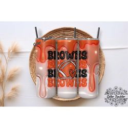 browns 3d inflated football team tumbler 20 oz wrap, football tumbler, tumbler wrap, tumbler png, skinny tumbler