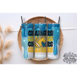 chargers 3d inflated football team tumbler 20 oz wrap, football tumbler, tumbler wrap, tumbler png, skinny tumbler