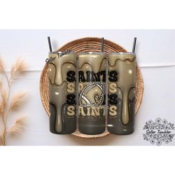 saints 3d inflated football team tumbler 20 oz wrap, football tumbler, tumbler wrap, tumbler png, skinny tumbler