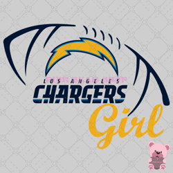 chargers girl svg,nfl svg, football svg file, football logo,nfl fabric, nfl football, sport svg -pink bear shop