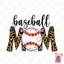 baseball mom leopard white softball sport png, sport png, game day png, sports ball png