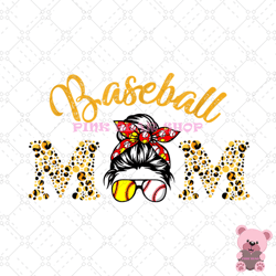 baseball mom messy bun softball glasses png, sport png, game day png, sports ball png