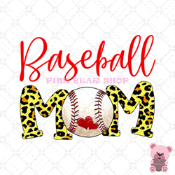 baseball mom mother day sport leopard print png, sport png, game day png, sports ball png