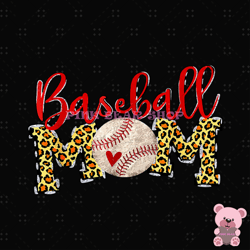 baseball mom love red leopard print softball png, sport png, game day png, sports ball png