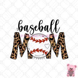 baseball mom leopard love heart softball png, sport png, game day png, sports ball png