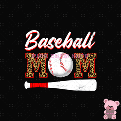 baseball mom leopard softball bat clipart png, sport png, game day png, sports ball png