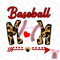 baseball mom heart arrow sport png, sport png, game day png, sports ball png