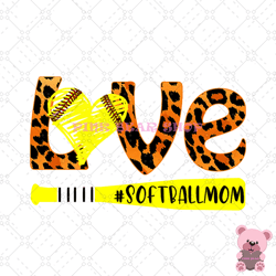 love softball mom leopard plaid yellow bat png, sport png, game day png,sports ball png