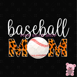 baseball mom leopard sport softball png, sport png, game day png,sports ball png