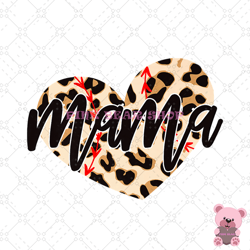 mama softball heart shape leopard sport png, sport png, game day png, sports ball png