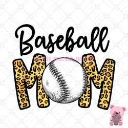 baseball mom yellow leopard softball png, sport png, game day png,sports ball png