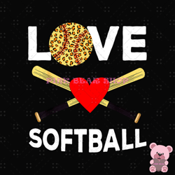 love softball leopard sport baseball bat png, sport png, game day png,sports ball png