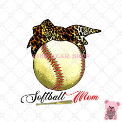 softball mom sport baseball bat leopard headband png, mothers day png, mom png design, mom sublimation