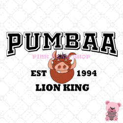 pumbaa the lion king est 1994 png, disney png, disney mickey png, digital download