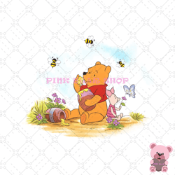 winnie the pooh and piglet love honey png, disney png, disney mickey png, digital download