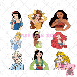 disney cartoon princesses png, disney png, disney mickey png, digital download