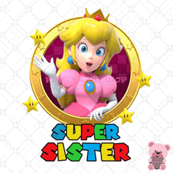 peach princess super sister mario bros png, disney png, disney mickey png, digital download