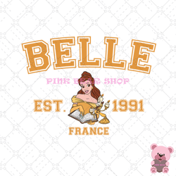 the france princess belle est 1991 png, disney png, disney mickey png, digital download