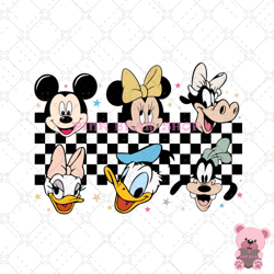 checkered disney mickey mouse friends png, disney png, disney mickey png, digital download