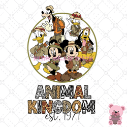 mickey friends wild animal kingdom est 1971 png, disney png, disney mickey png, digital download