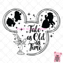 tale as old as time mickey belle and the beast svg, disney svg, disney mickey svg, digital download
