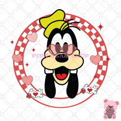 valentine day goofy dog heart glasses svg, disney svg, disney mickey svg, digital download