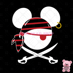 pirate mickey mouse head silhouette svg, disney svg, disney mickey svg, digital download