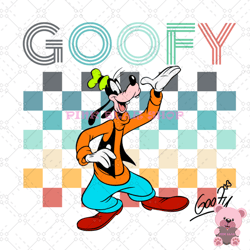 checkered goofy dog disney signature svg, disney svg, disney mickey svg, digital download