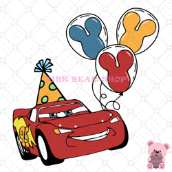 disney cars birthday balloon lightning mcqueen svg, disney svg, disney mickey svg, digital download