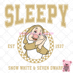 sleepy disney snow white and 7 dwarfs est 1937 svg, disney svg, disney mickey svg, digital download
