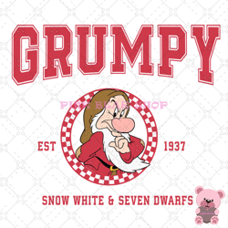 grumpy disney snow white and 7 dwarfs est 1937 svg, disney svg, disney mickey svg, digital download