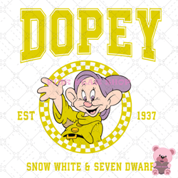 dopey disney snow white and 7 dwarfs est 1937 svg, disney svg, disney mickey svg, digital download