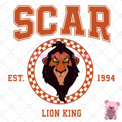 disney scar the lion king villain est 1994 svg, disney svg, disney mickey svg, digital download