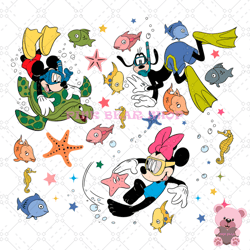 mickey friends sea diving summer time svg, disney svg, disney mickey svg, digital download