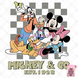 checkered mickey company est 1928 png, disney png, disney mickey png, digital download