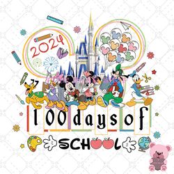disney kingdom 100 days of school png, disney png, disney mickey png, digital download