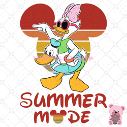 disney daisy duck summer vacation mode png, disney png, disney mickey png, digital download