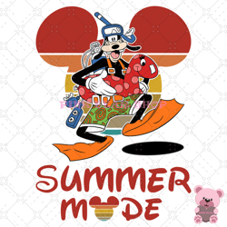 summer vacation mode disney goofy dog png, disney png, disney mickey png, digital download