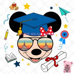disney kingdom minnie mouse graduation png, disney png, disney mickey png, digital download