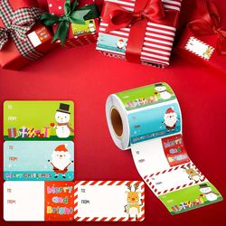 500pcs/roll christmas tags christmas santa claus stickers self adhesive tags christmas festival birthday holiday gift