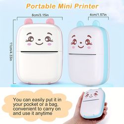 mini printer for iphone and android, wireless mini photo printer label printer, portable bt mini thermal printer