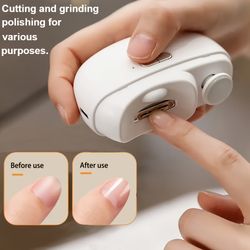 smart electric nail clipper with anti-pinch, nail polishing, illumination, and grinding functions. suitable for all age