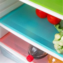 4pcs refrigerator liners mats: washable, waterproof & oilproof - perfect for shelves, freezer, cupboard, cabinet